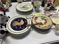 LOT OF ROOSTER THEMED PLATES CHANTECLEAR