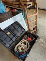 TOTE OF TOW STRAP, JUMPER CABLES; 2 WHEEL CART