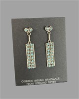 AUTHENTIC STERLING SILVER/TURQUOISE DANGLE EARRING