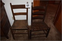 2 straight back Cain bottom chairs