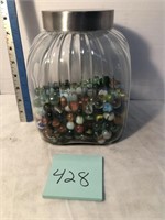 Large jar, partial full marbles