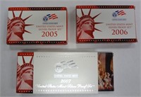 2005, 2006 & 2007 Silver Proof Sets