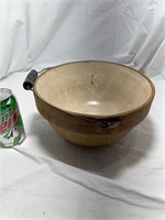 10 inch Stoneware Pottery Bowl with handle
