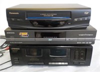 VHS, DVD and cassette players.