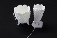 Fenton Milk Glass Hobnail Vases