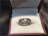 Size 5-925 Sterling Silver Ring with tribal design