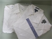 4 White cotton Dress shirrts 18.5-36 &19-37