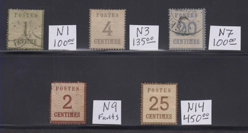 France Stamps #N1//N14 mint and used on dealer car