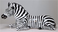 Large Italian Glazed Zebra Figure