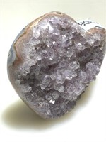 Amethyst Crystal Heart Shaped Geode 5x5x2.5in