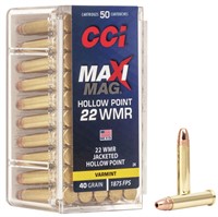 CCI 0024 MaxiMag  22 WMR 40 gr 1875 fps Jacketed H