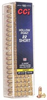 CCI 0028 VNT Rimfire 22 Short 27 gr Copper Plated