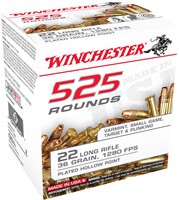 Winchester Ammo 22LR525HP USA  22 LR 36 gr Copper