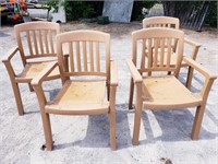 4 - PLASTIC STACKING CHAIRS