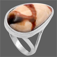 925 Sterling Silver Peanut Wood Ring