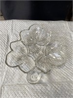 Flower shaped glass candy dish