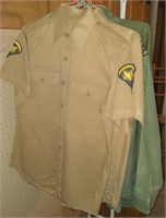 (B) Lot of US Army tunics and dress brown blouses