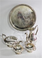 5pc Silver Plated Tablewear