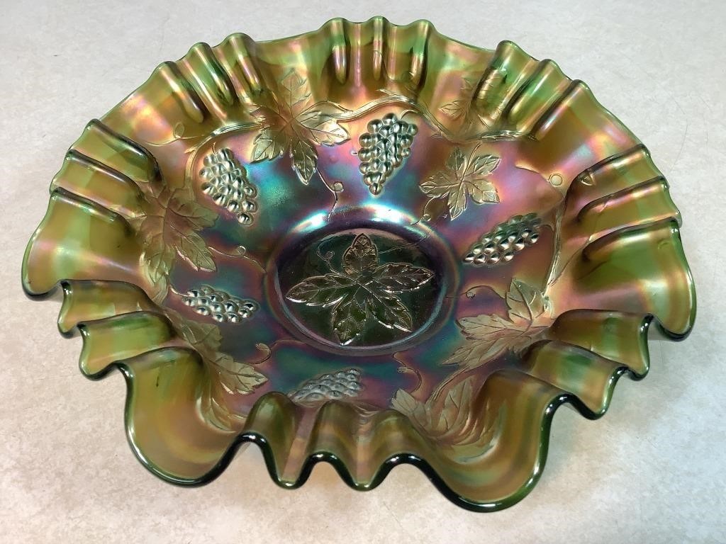 Fenton Amethyst Carnival Glass Bowl, 8.5in Wide