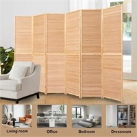 $140  JVVMNJLK 6 FT Bamboo Room Divider, 6 Panel