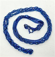 14k Italy Blue Chain Necklace, 2.15g,  18" Length