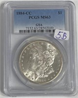 1884 CC PCGS MS61 $1
