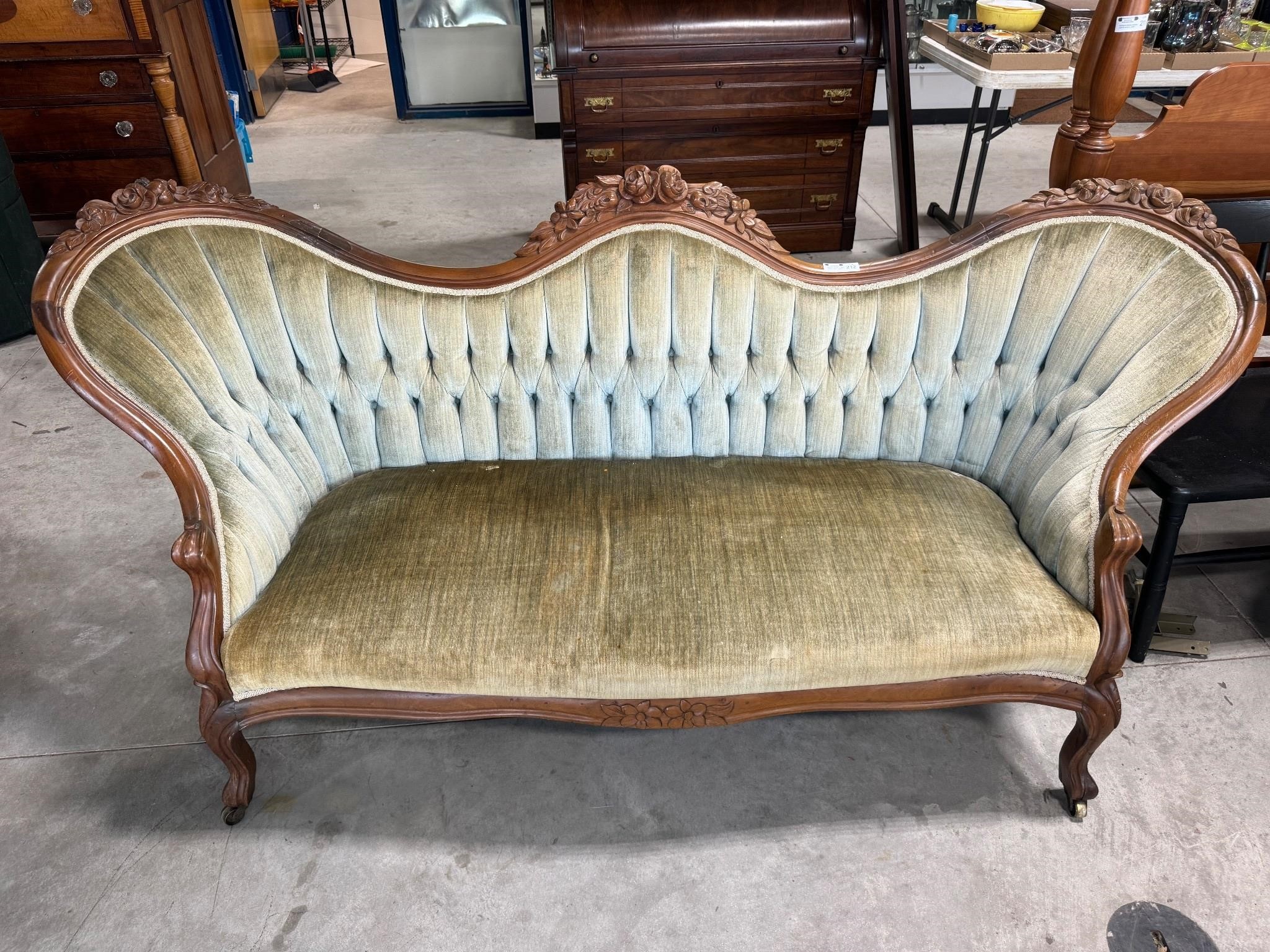 Victorian Parlor Carved Sofa