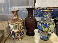 Set of 3 Oriental Vases