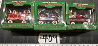 3 1996 Radio Flyer Wagon Christmas Ornaments