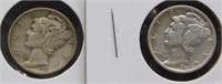 (2) 1931-S Mercury Silver Dimes.