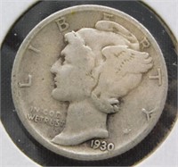 1930 Mercury Silver Dime.