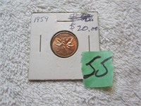 1959 Canadian penny  Very good