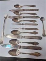 Lot of Various Silverplate Knives, Spoons, G