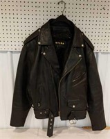 Large black leather wilda jacket
