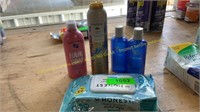 Skin Solution, Hairspray, Soap, Alcohol Wipes