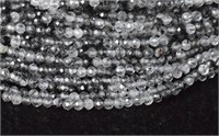 Natural 15.5" Strand Black Rutilated Quartz Beads