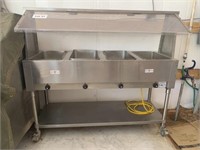 Hot food table on casters, electric
