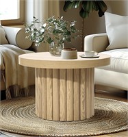 Crystopher Natural Wood Round Coffee Table - 235