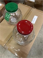 Box of Christmas glass jars