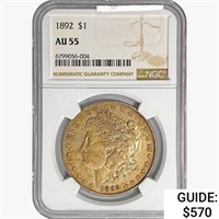 1892 Morgan Silver Dollar NGC AU55