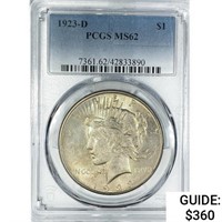 1923-D Silver Peace Dollar PCGS MS62