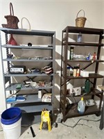 Two Metal Garage Shelving Units  - Brown 75 x 36