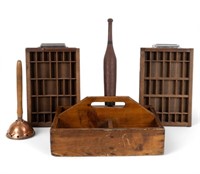 Antique Wooden and Copper Collectibles