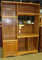 Wooden Entertainment Center w/ Lighting Feature