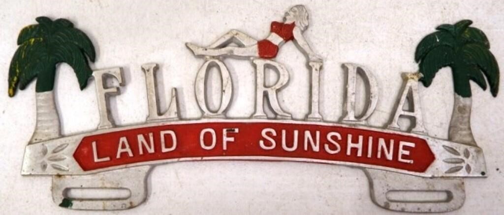 Florida Sunbathing Lady License Plate Topper