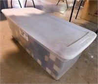 90 qt. storage tote w/ lid full of antique player