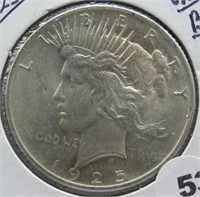 1925 UNC BU Peace Silver Dollar.