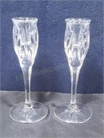 Cut glass sherry glasses.