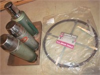 3 Vintage Thermos & Sewer Rod