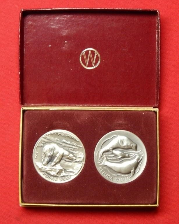 2PC Wittnauer Precious Metals Guild Silver Medals
